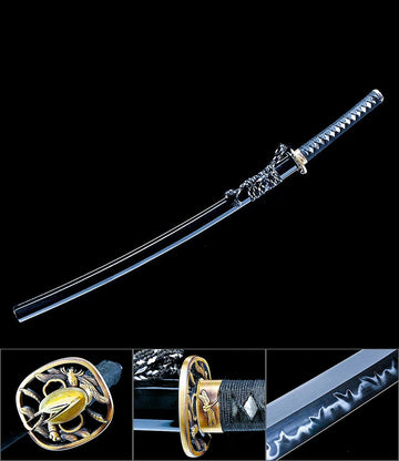 Handmade Japanese Samurai Sword T10 Steel Clay Tempering Real Hamon