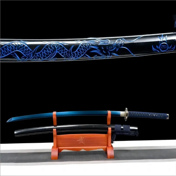 Handmade - Manganese Steel Blue Blade - Full Tang - Azure Dragon Katana