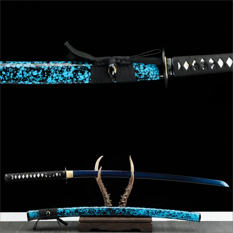 T10 Clay-Tempered Steel Blade - Twelve-Stage Polishing - Azure Swallow katana