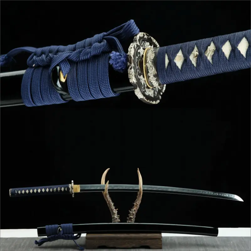 High-performance - Clay Tempered T10 Steel Blade - Black Mantis katana