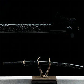 Katana Dragon du Royaume Noir - Poli à la main - Hamon chōji unique