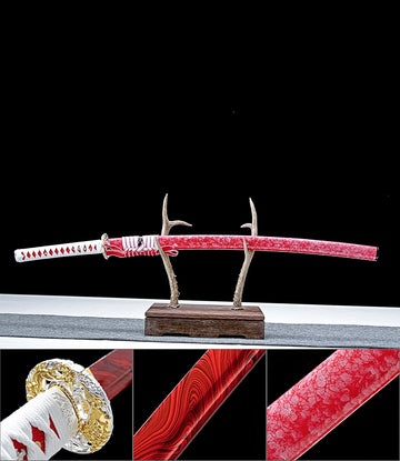 Handmade Japanese Katana Sword With Red Scabbard - Blood Witch Katana