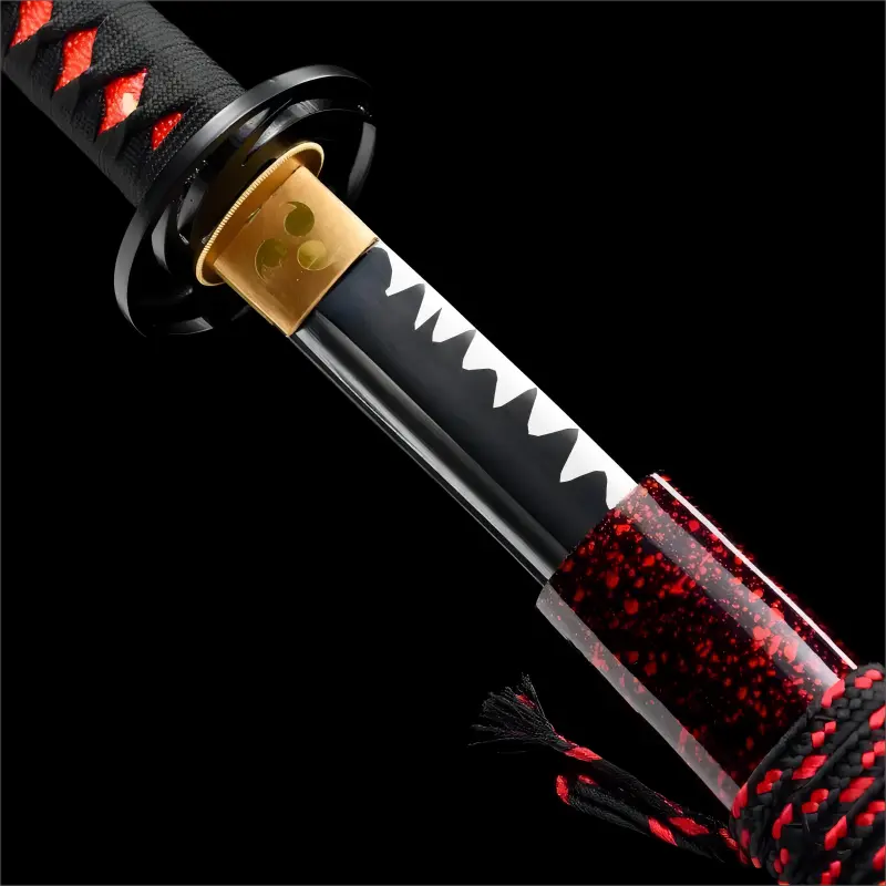 Handcrafted - Artisan Forged - Black Manganese Steel Blade - Full Tang - Crimson Fury Katana