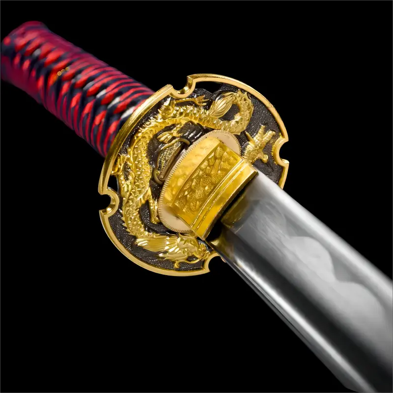 Collector’s Edition Katana - Black Manganese Steel Blade - Full Tang - Crimson Serpent Katana