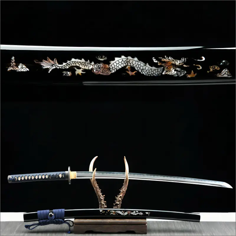 Heritage Series - Hand Forged - Hundred forged pattern steel Blade - Dragon in the Sky katana