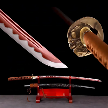 Artisan Forged - Red Manganese steel Blade - Full tang - Dragon's Ember Katana