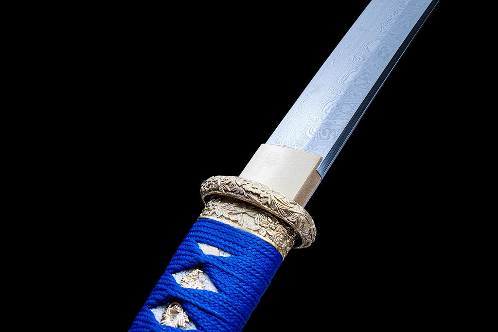 Handcrafted Wakizashi With Hundred-Layer Pattern Steel Blade - Enrin Wakizashi