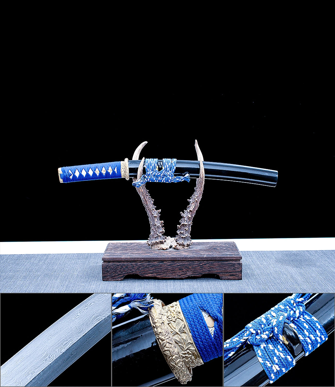 Handcrafted Wakizashi With Hundred-Layer Pattern Steel Blade - Enrin Wakizashi