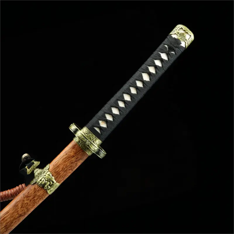 Cavalry Tachi Sword - Handmade - Eight Stage Polishing Damascus Steel Blade - Wenge Wood Scabbard - Gorin Tachi