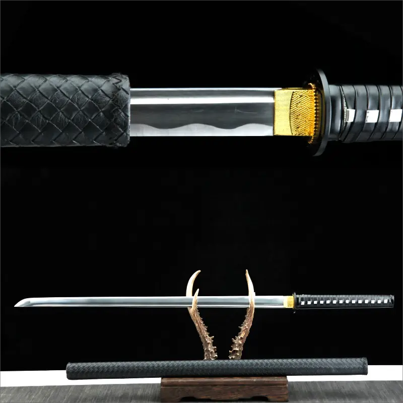 Precision Forged - Six Stage Polishing 1045 Steel Blade - Aogami Wood Scabbard - Kuroyama Ninjato