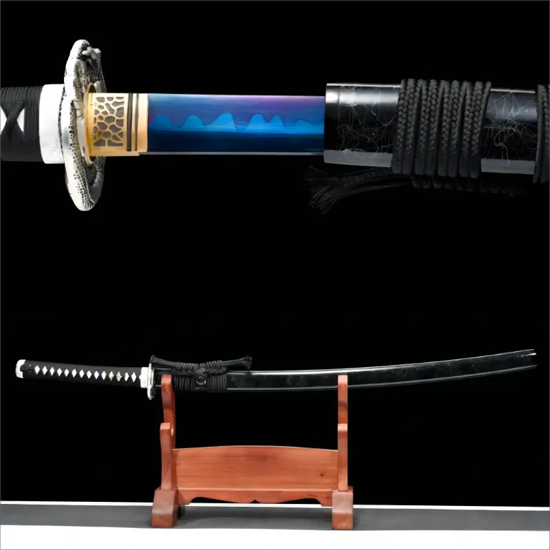 High performance - Hand Forged - Blue T10 Steel Blade - Solid Wood Scabbard - Midnight Phantom Katana