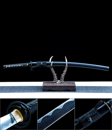 Authentic Japanese Katana Manganese Steel Hand Forged Sturdy Tactical Swords - Midnight Strike Katana