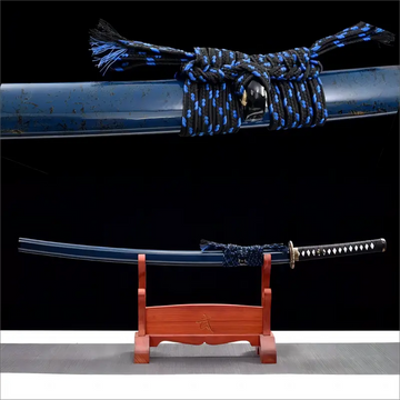 Hand Forged - High performance - Gradient Color Damascus steel Blade - Solid Wood Scabbard - Ocean's Wrath Katana