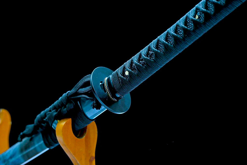 Authentic Japanese Katana T10 Steel Hand Forged Sturdy Tactical Sword - Oni Blue Katana