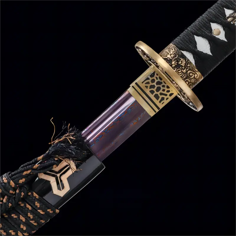 High performance - Gradient Color Damascus Steel Blade - Full tang - Oni's Wrath Katana