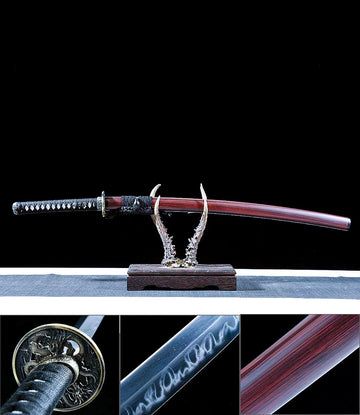 Handmade Japanese Katana Sword T10 Steel Real Hamon Full Tang - Plum Phantom Katana