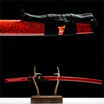 Katana Comète Rouge - Argile tempérée avec noircissement