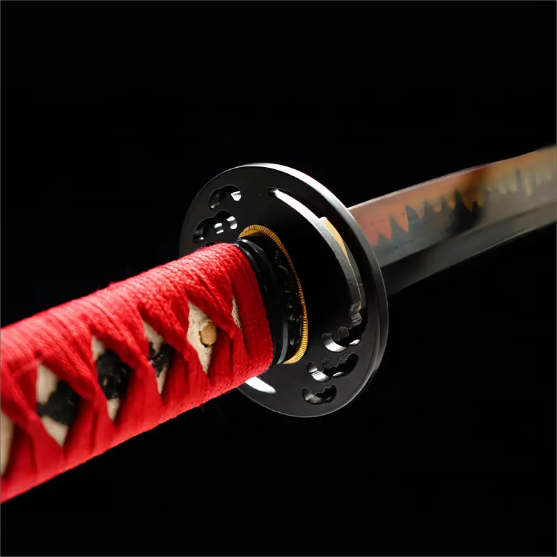 Katana Comète Rouge - Argile tempérée avec noircissement