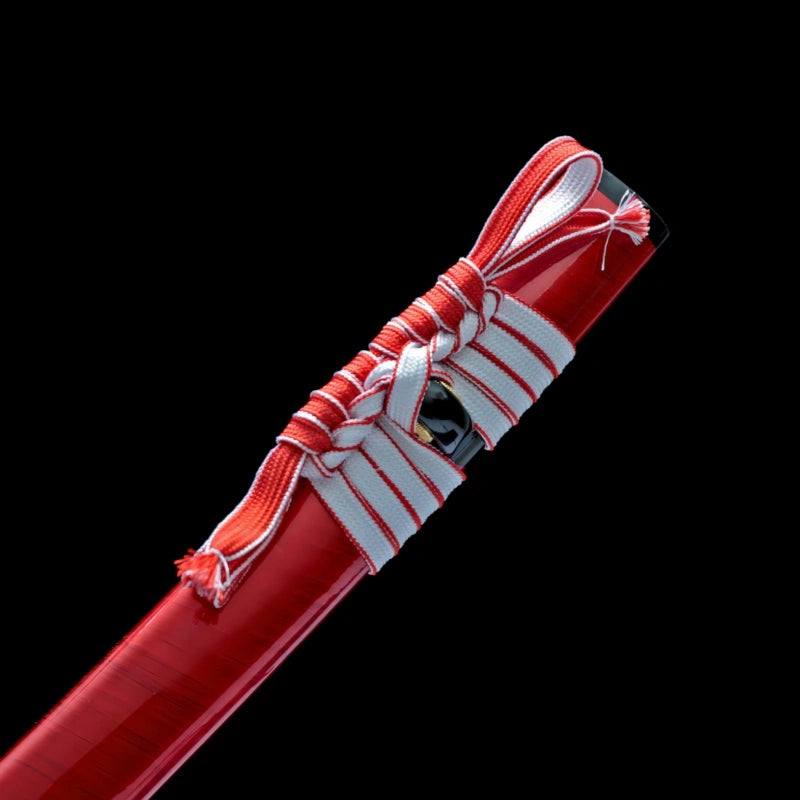 Red Eight Stage Polishing T10 Steel Blade - Red Wood Scabbard - Red Demon Messenger katana