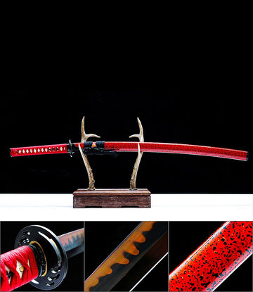 High-performance Japanese Katana Sword T10 Steel With Clay Tempering Full Tang - Red Comet katana