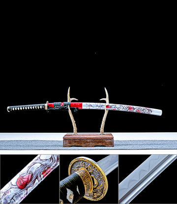 High-performance Japanese Katana Sword T10 High-Carbon Steel Hand Forge - Rose Lover Katana