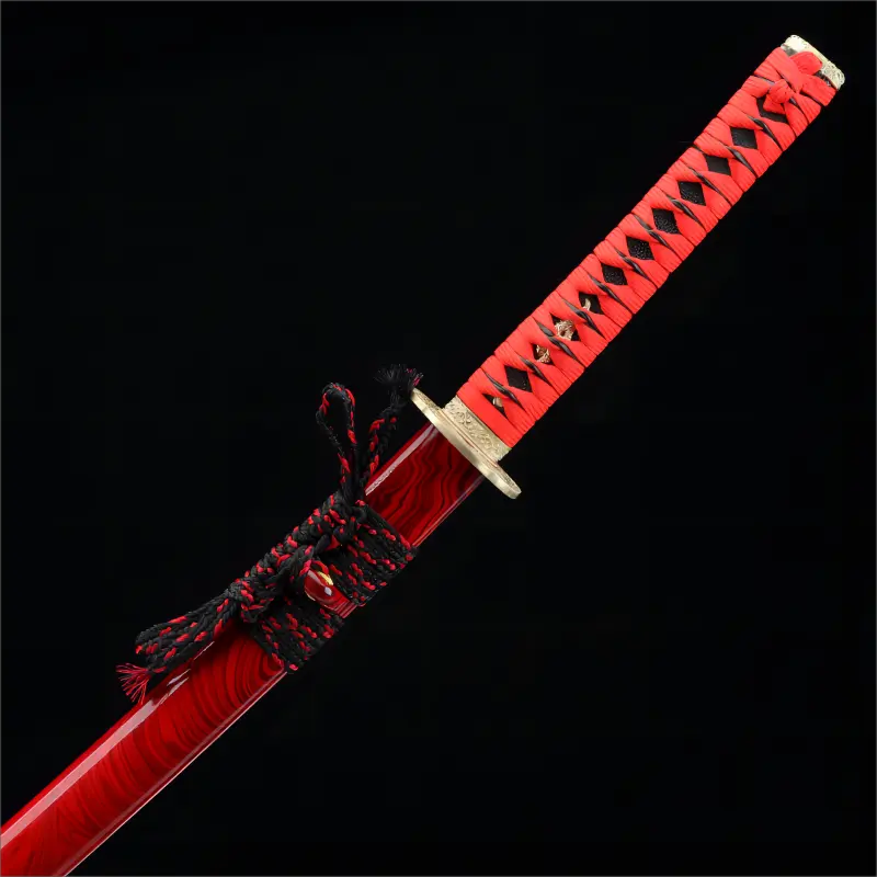 High performance - Hand Forged - Clay Tempered Hamon Blade - Hardwood Scabbard - Saffron Blade katana