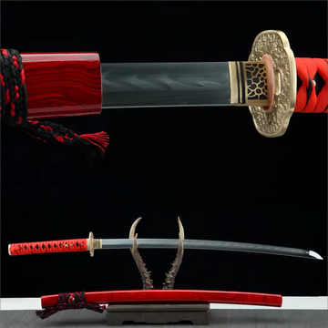 High performance - Hand Forged - Clay Tempered Hamon Blade - Hardwood Scabbard - Saffron Blade katana