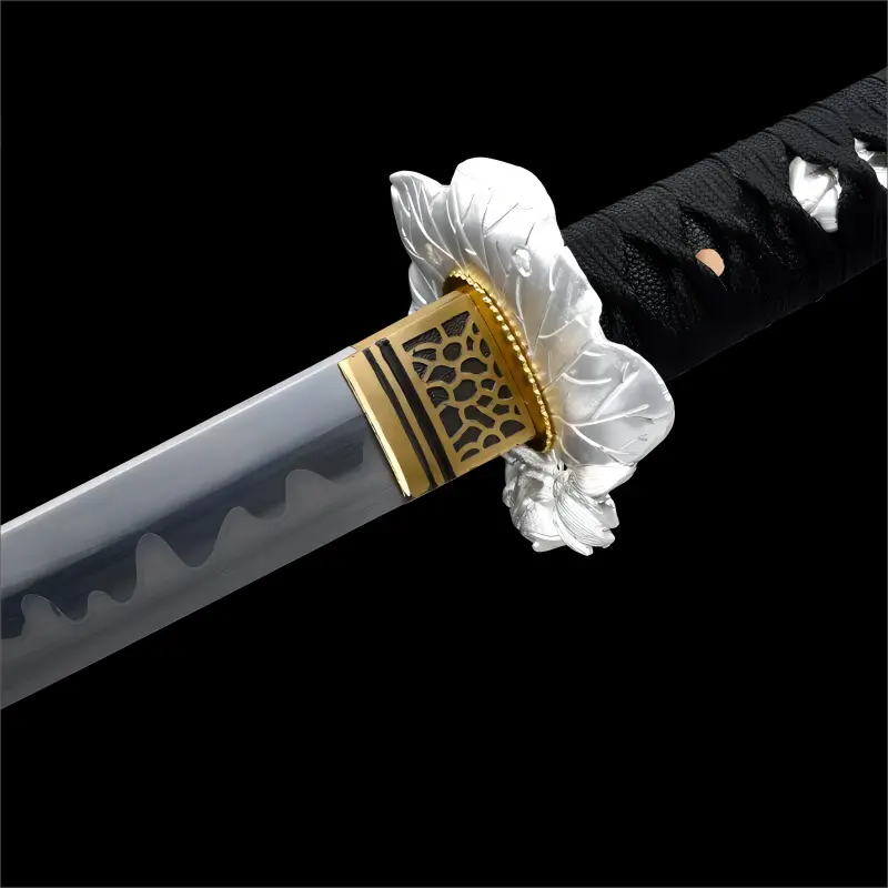 Handcrafted - Full Tang Manganese Steel Blade - Solid Wood Scabbard - Sakura Blossom Katana