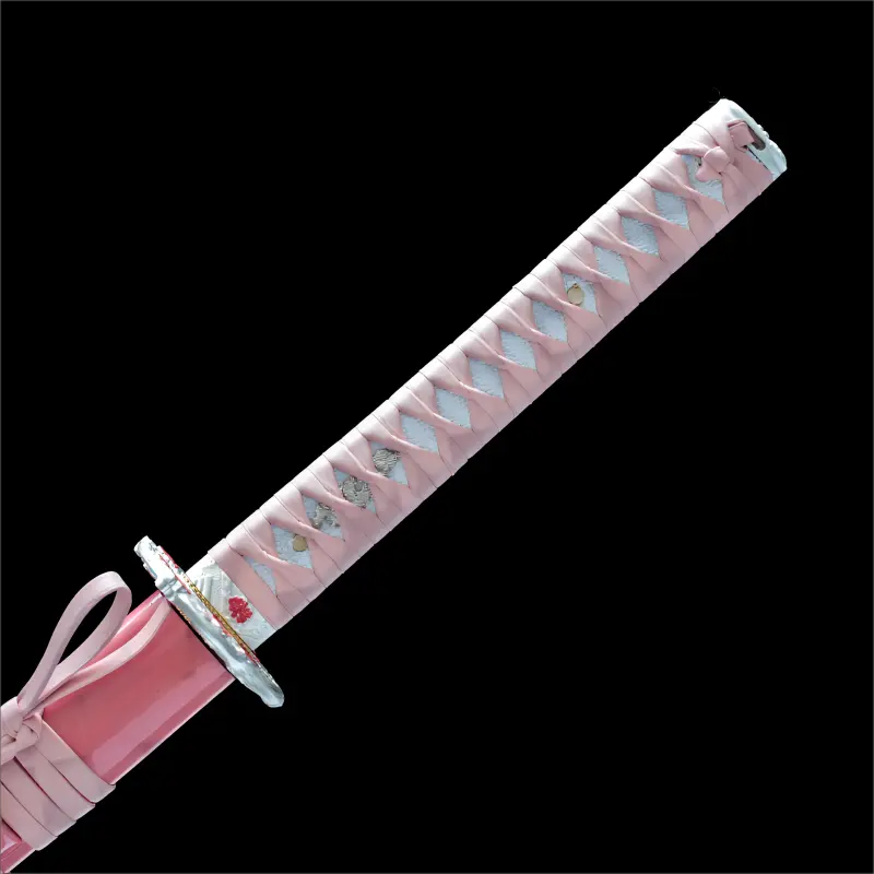 Artisan Forged - Six Stage Hand Polishing 1065 Steel Blade - Sakura Pink Blossom Katana