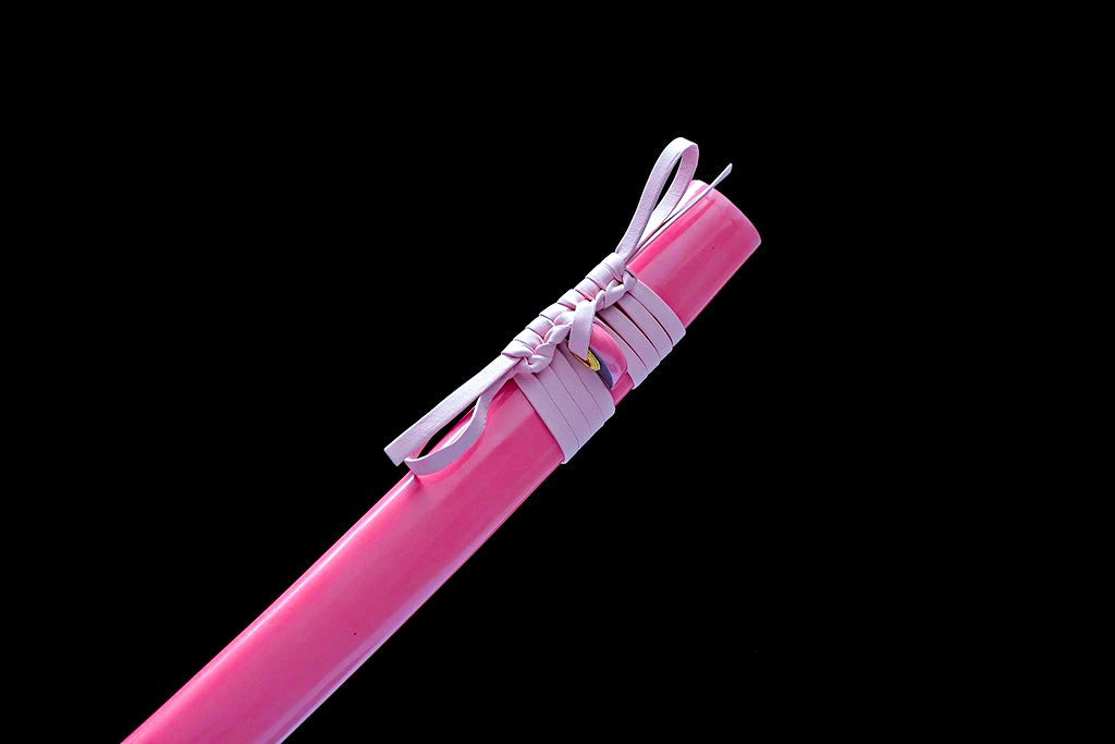 High-performance Real Japanese Katana Sword 1065 Steel - Sakura Pink Blossom Katana