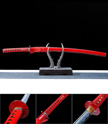 High-performance Real Japanese Katana Sword 1060 Steel - Scarlet Flame Katana