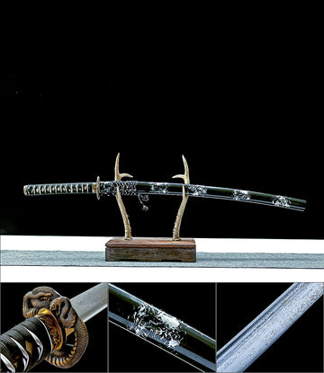 Authentic Japanese Katana Sword Damascus Steel Real Hamon - Serpent's Dance Katana