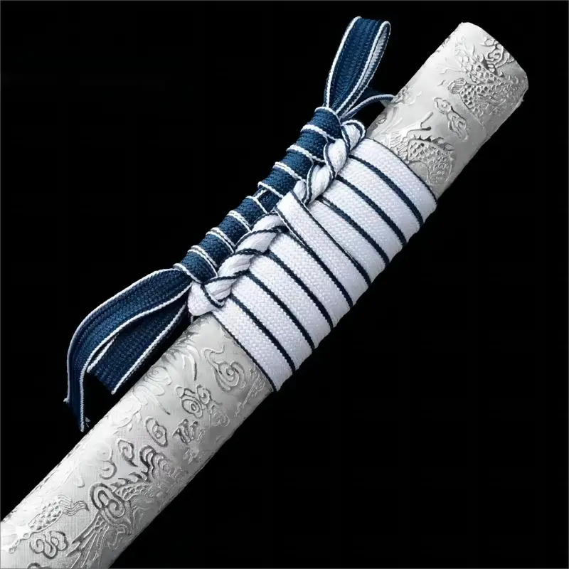 Collector’s Edition Samurai Sword - Blue Manganese Steel Blade - Full tang - Silver Serpent Katana