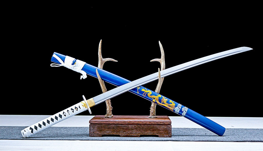 Handmade Japanese Samurai Sword and Tanto Set T10 Steel Full Tang - Soaring Dragon Sword Set