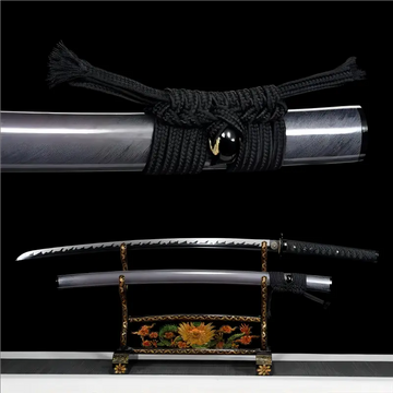 Traditional Samurai Sword - Black Manganese Steel Blade - Full tang - Stormveil Katana