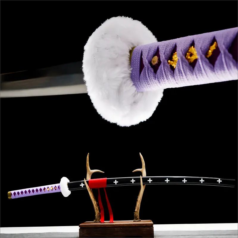 Kikoku Sword - Trafalgar D. Water Law Katana - One Piece Samurai Sword - Rare Purple Handle Version - Perfect Replica - High Performance