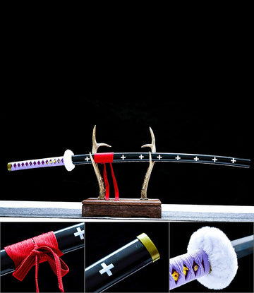 Kikoku Sword - Trafalgar D. Water Law Katana - One Piece Samurai Sword - Rare Purple Handle Version - Perfect Replica - High Performance