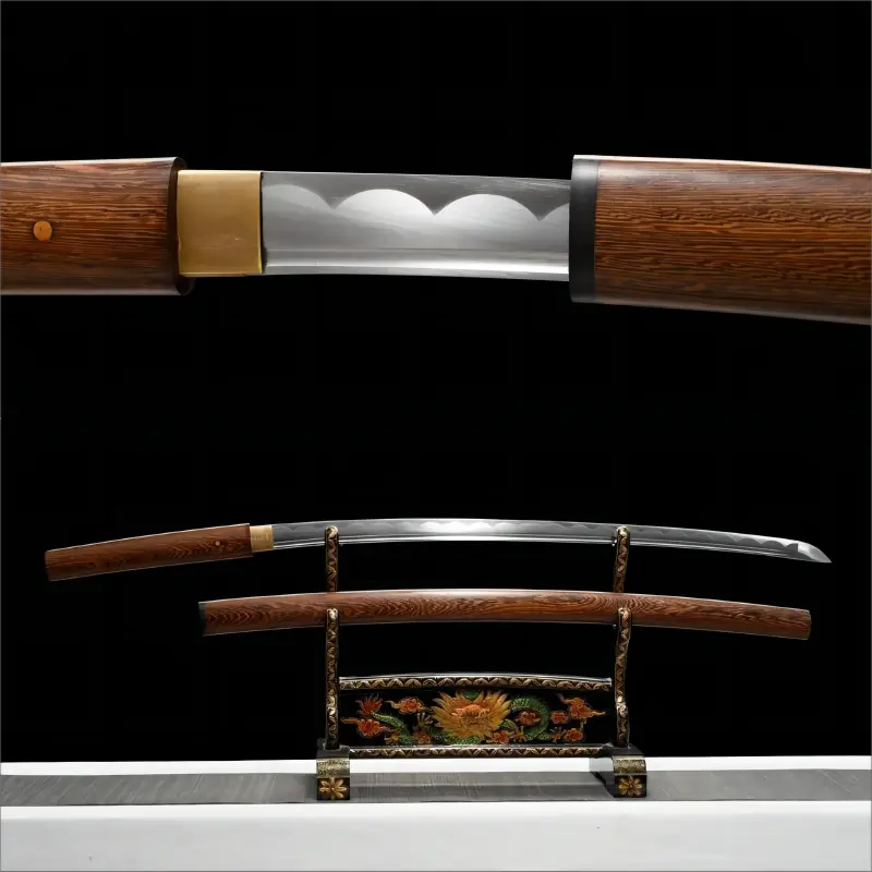 Handmade - Silver Manganese Steel Blade - Rosewood Scabbard - Tranquil Edge Shirasaya Katana