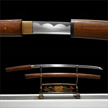 Handmade - Silver Manganese Steel Blade - Rosewood Scabbard - Tranquil Edge Shirasaya Katana