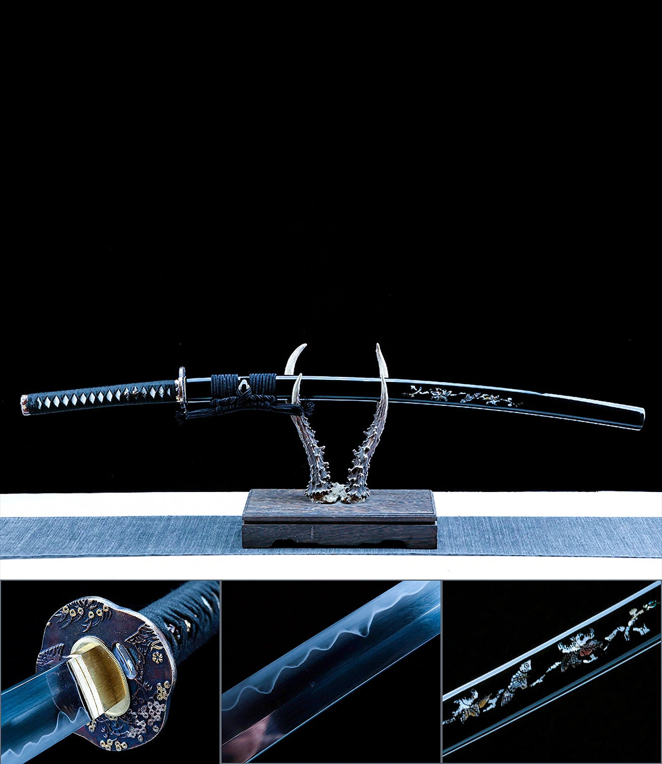 Handmade Japanese Samurai Sword Self-Refined Steel Real Hamon - Winter Plum Katana